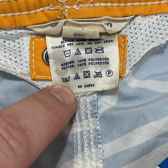 Lands End Shorts Boys Medium Blue Trunks Bottoms Swimwear Drawstring Hawaiian - Picture 6 of 9